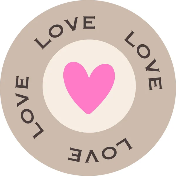 Ilustração Vetor Emblema Coração Amor —  Vetores de Stock