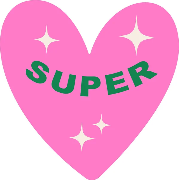 Super Heart Jelvény Vektor Illusztráció — Stock Vector