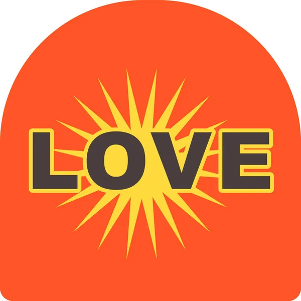 Love Sun Badge Vector Illustration — Stock Vector