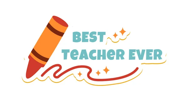 Best Teacher Sticker Vector Illustration — Stock Vector