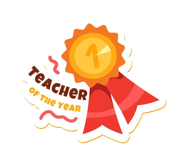 Učitel Roku Nálepka Vektorové Ilustrace — Stockový vektor
