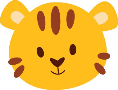 Kaplan Hayvan Yüzlü Vektör İllüstrasyonu