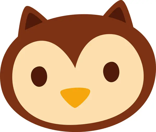 Owl Bird Face Vector Illustration — Stock Vector