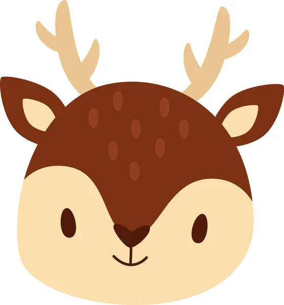 Hjortdjurs Ansikte Vektor Illustration — Stock vektor