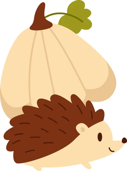 Pumpkin Hedgehog Vector Illustration — Stock Vector