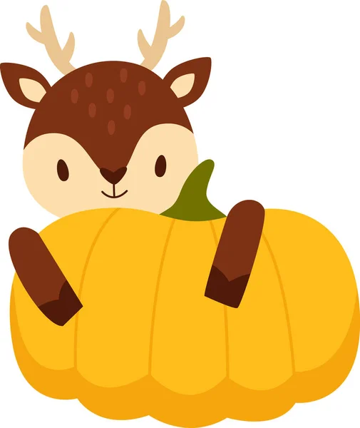 Deer Pumpkin Vector Illustration — Stock Vector