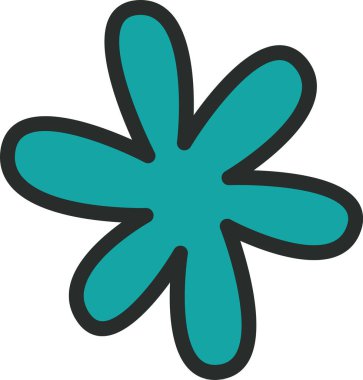 Yıldız Çizgi Film Simgesi Vektör İllüstrasyonu