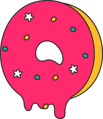 Donut Tatlı Fırın Vektör İllüstrasyonu