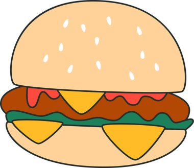 Hamburger lokanta vektör çizim