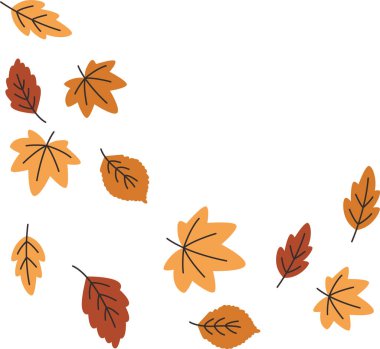 Sonbahar Yaprakları Girdap Vektörü İllüstrasyonu