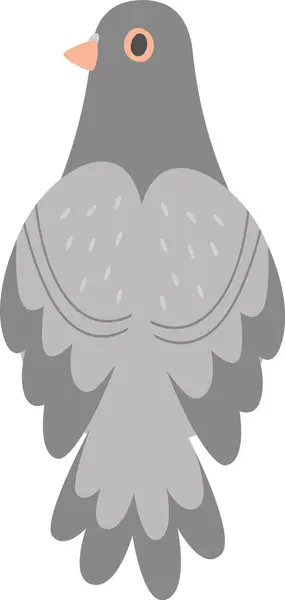 Illustrazione Del Vettore Posteriore Dell Uccello Del Piccione — Vettoriale Stock