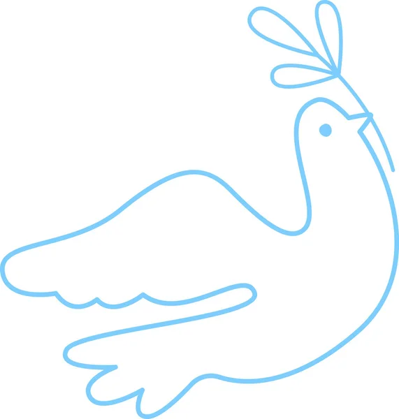 Dove Bird Peace Esboço Ilustração Vetorial — Vetor de Stock