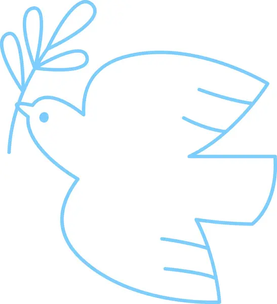 Colomba Uccello Pace Contorno Vettoriale Illustrazione — Vettoriale Stock