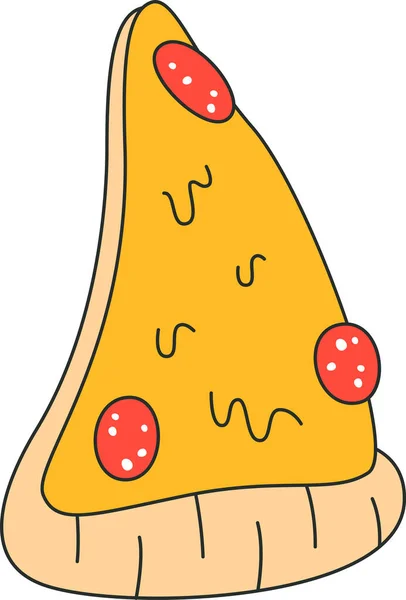 Pizza Rebanada Alimento Vector Ilustración — Vector de stock