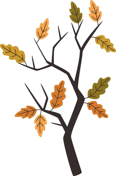 Дерево Гілка Листям Векторні Ілюстрації — стоковий вектор