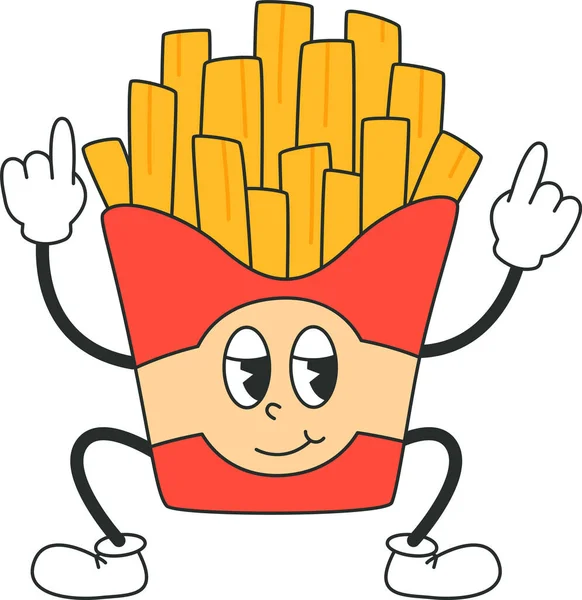 French Fries Character Vector Illustratie — Stockvector