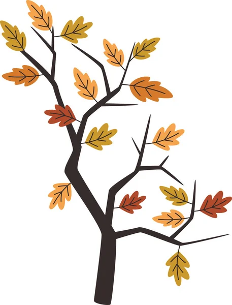 Tree Branch Leaves Vector Illustration — Stock Vector