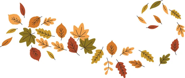 Vektorová Ilustrace Podzimních Listů — Stockový vektor
