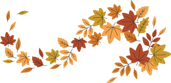 Векторная Иллюстрация Осенних Листьев — стоковый вектор
