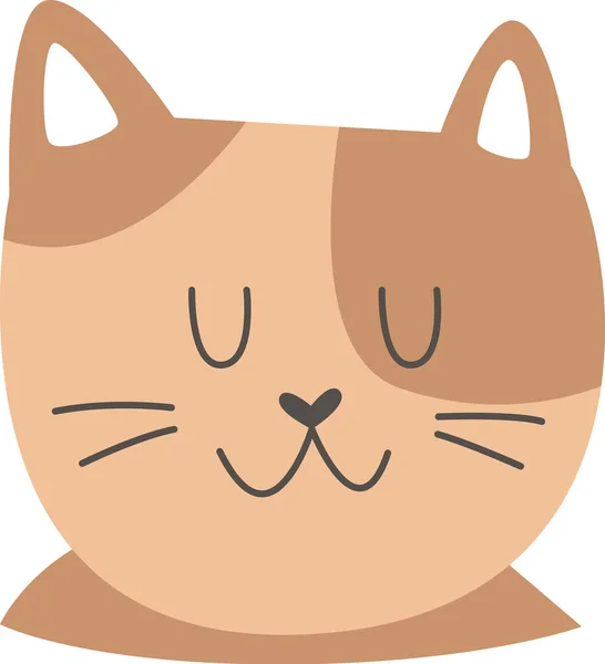 Katze Schläft Gesicht Vektor Illustration — Stockvektor