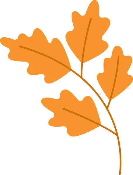 Oak Branch Leaves Vector Illustration — Stock Vector