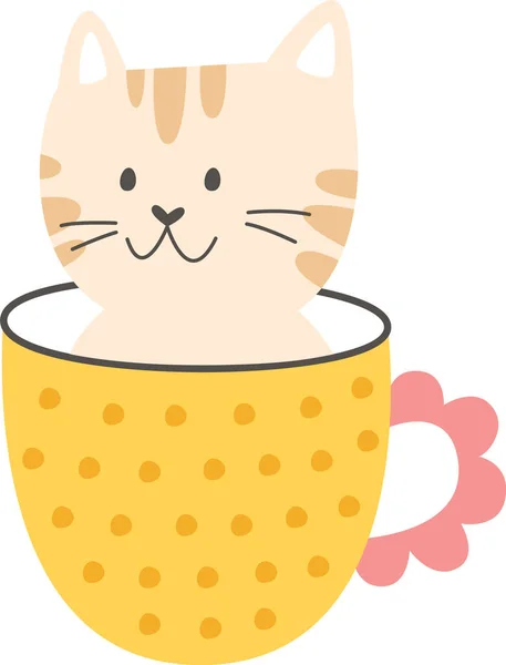 Cat Cup Vector Illustration — Stock Vector