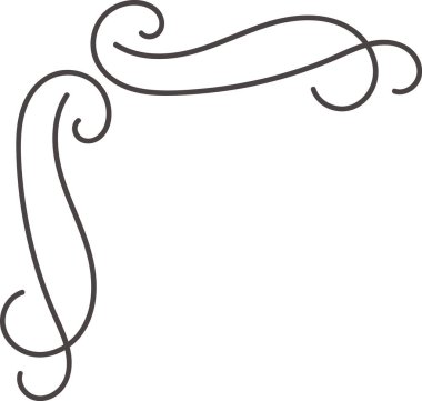 Köşe Kenarı Kaligrafi Satırı Vektör İllüstrasyonu