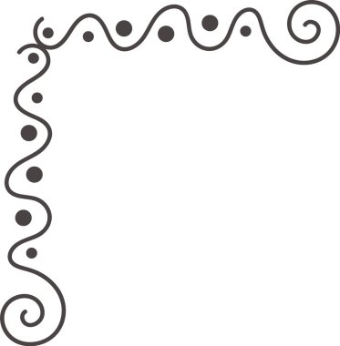 Köşe Kenarı Kaligrafi Satırı Vektör İllüstrasyonu