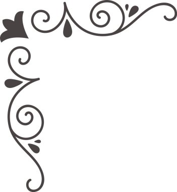 Köşe Kenarı Kaligrafi Satırı Vektör İllüstrasyonu