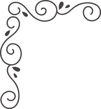 Köşe Kenarı Kaligrafi Satırı Vektör İllüstrasyonu