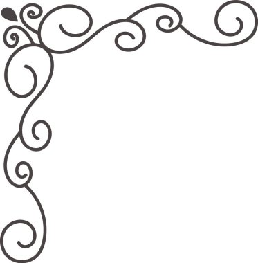 Köşe Kenarı Kaligrafi Satırı Vektör İllüstrasyonu