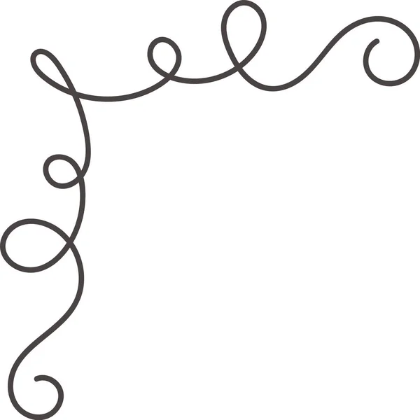 Corner Border Calligraphy Line Illustrazione Vettoriale — Vettoriale Stock