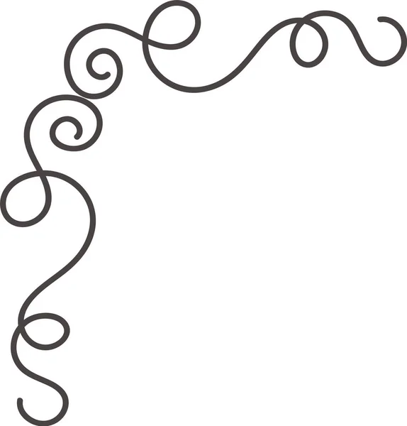 Corner Border Calligraphy Line Vector Illustration — Stock Vector