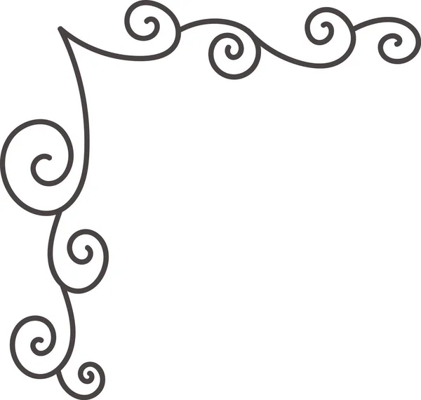 Hoekgrens Kalligrafie Lijn Vector Illustratie — Stockvector