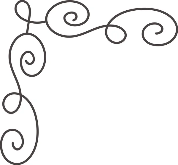 Corner Border Calligraphy Line Vector Illustration — Stock Vector