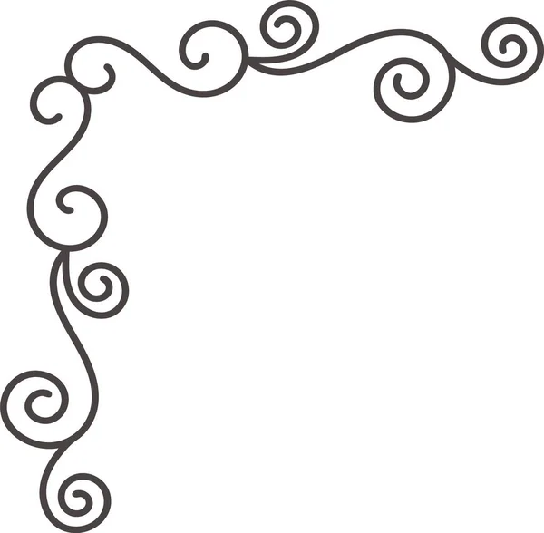 Hoekgrens Kalligrafie Lijn Vector Illustratie — Stockvector