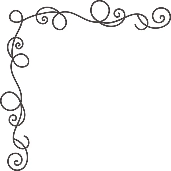 Hörngränsen Kalligrafi Linje Vektor Illustration — Stock vektor