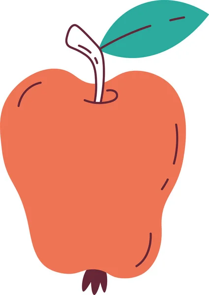 Apple Fruit Doodle Vector Illustration — Stockový vektor