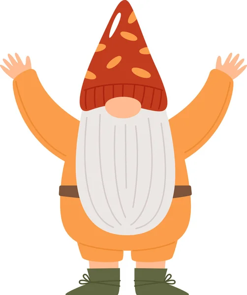 Happy Gnome Character Vector Illustratie — Stockvector