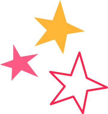 Yıldızlar Doodle Simge Vektör İllüstrasyonu