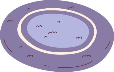 Yuvarlak Halı Yastık Vektörü İllüstrasyonu