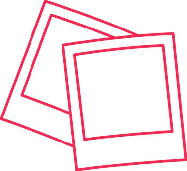 Doğrusal Fotoğraf Kartı Vektör İllüstrasyonu