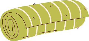 Çizgi Vektörü İllüstrasyonlu Yuvarlak Halı