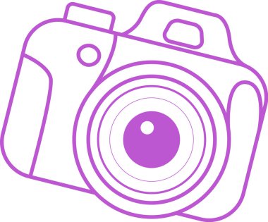 Doğrusal Fotoğraf Makinesi Vektör İllüstrasyonu