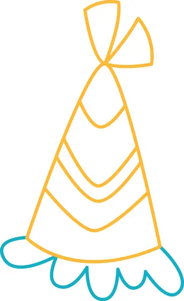 Sombrero Cumpleaños Lineal Vector Ilustración — Vector de stock