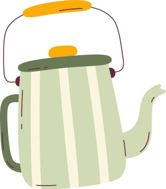 Vintage Lined Kettle Vektör İllüstrasyonu