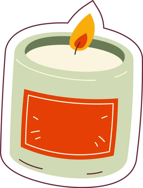 Brennende Kerze Sticker Vektor Illustration — Stockvektor