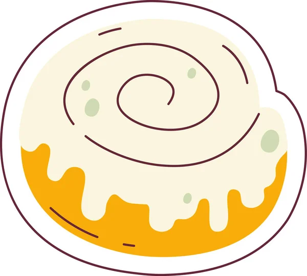 Donut Met Cream Sticker Vector Illustratie — Stockvector