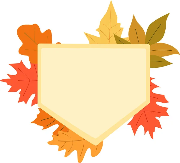 Outono Deixa Ilustração Vetor Emblema — Vetor de Stock