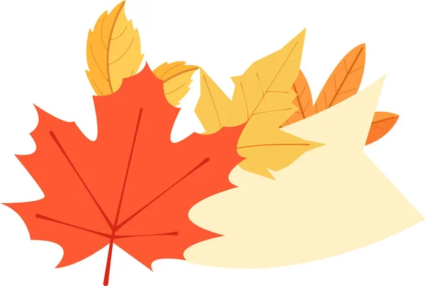 Outono Deixa Ilustração Vetor Emblema —  Vetores de Stock